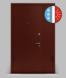 Входная металлическая двустворчатая дверь серии А2 металл/металл «Термо»
